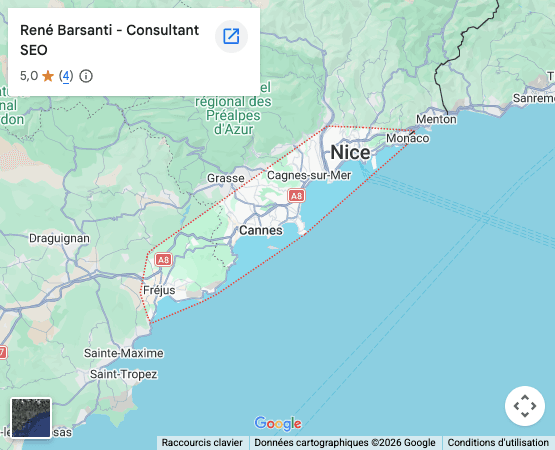 Carte google maps René Barsanti consultant seo spécialisé en référencement local